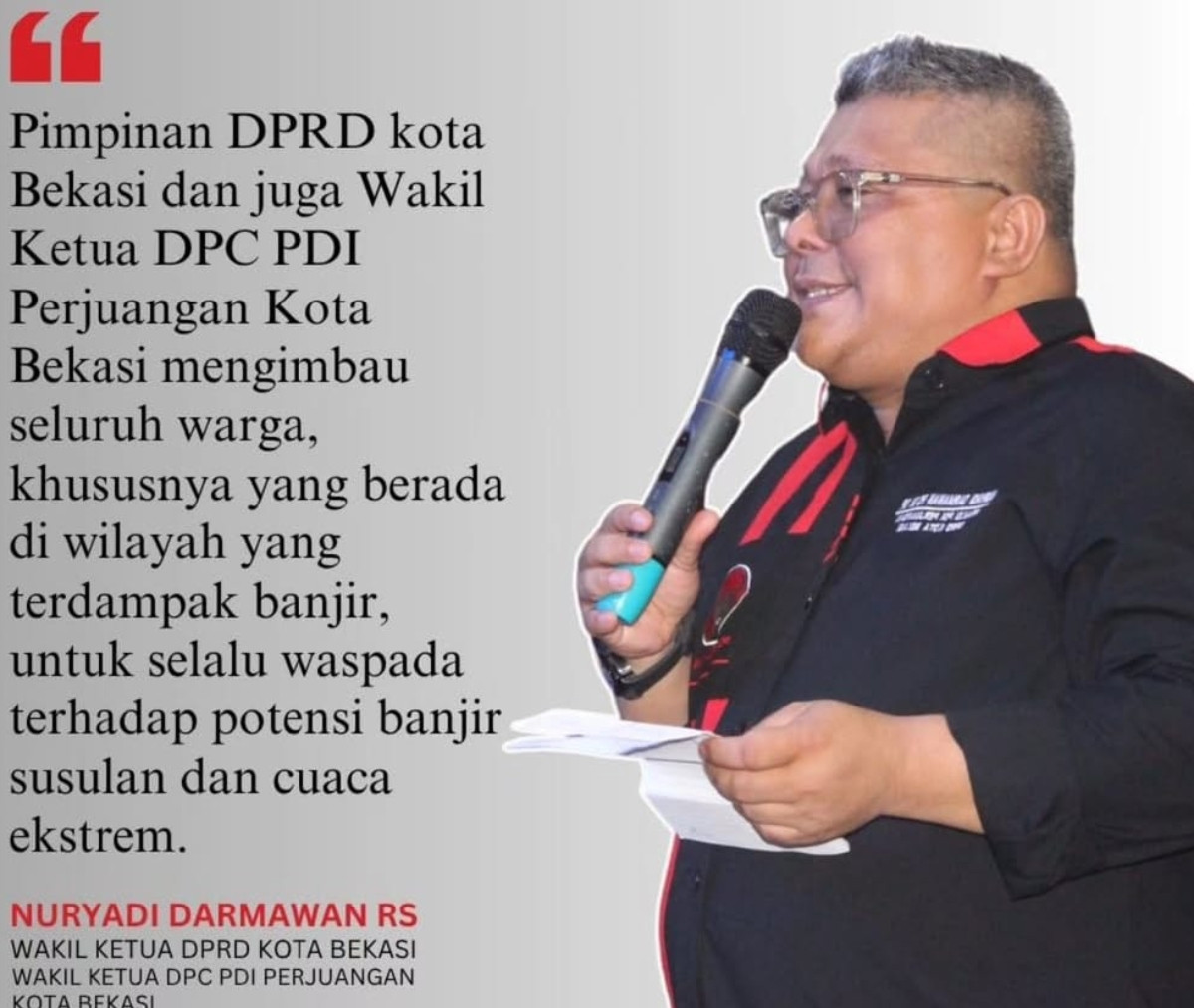 Nuryadi Darmawan Imbau Warga Bekasi Tingkatkan Kewaspadaan Hadapi Cuaca Ekstrem dan Potensi Banjir Susulan