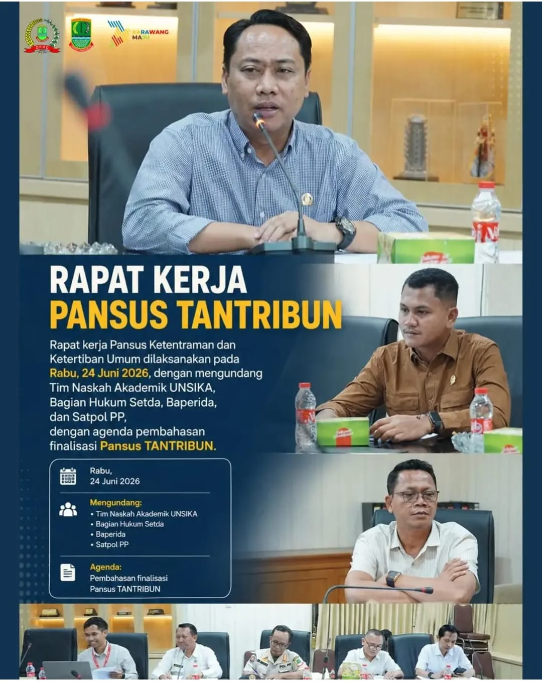 DPRD Karawang Matangkan Raperda Tantribun, Perkuat Ketertiban Umum dan Perlindungan Masyarakat Menuju Daerah yang Lebih Aman