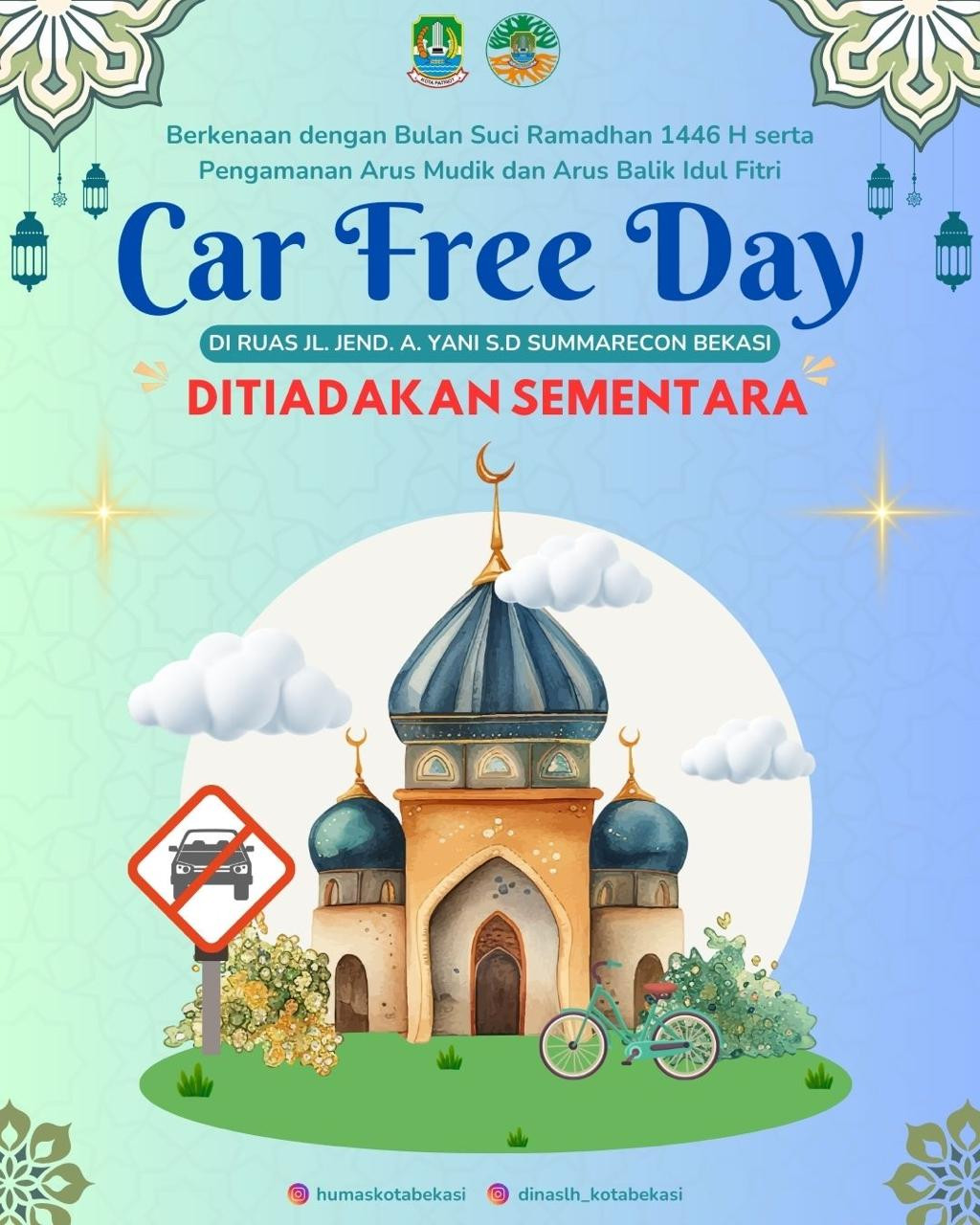 Pemerintah Kota Bekasi Hentikan Sementara Pelaksanaan Car Free Day Selama  Ramadhan Dan Mudik Lebaran